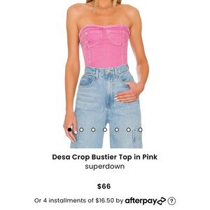 Superdown Desa Crop Bustier Top in Pink